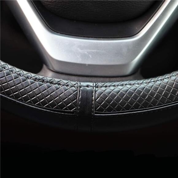 Steering Wheel Covers Universal 15 inch - Genuine Leather, Breathable, Anti Slip - Picture 6 of 7